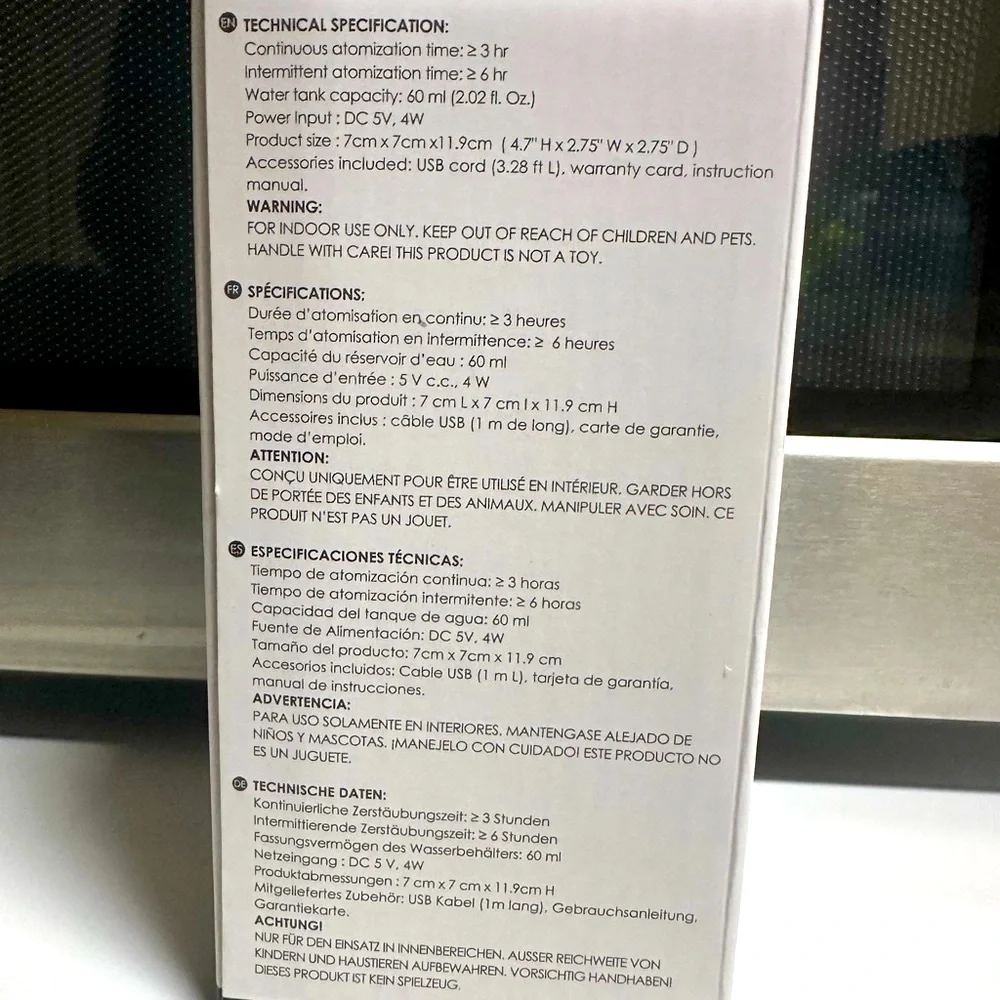 Serene Home Black Portable Ultrasonic Aroma Diffuser - Picture 3 of 6